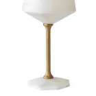 Calice da Vino in Marmo Bianco di Carrara Satinato e Ottone Design - Caglio Viadurini