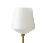 Calice da Vino in Marmo Bianco di Carrara Satinato e Ottone Design - Caglio Viadurini