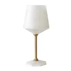 Calice da Vino in Marmo Bianco di Carrara Satinato e Ottone Design - Caglio Viadurini
