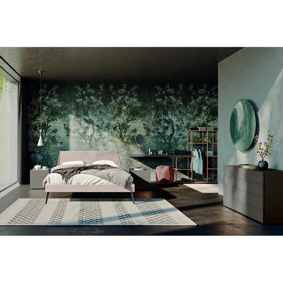 Camera da Letto a 4 Elementi Design Moderno Realizzato in Italia - Elettrica Viadurini