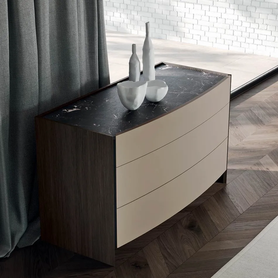 Camera da Letto a 4 Elementi Stile Moderno Realizzata in Italia - Calimero Viadurini