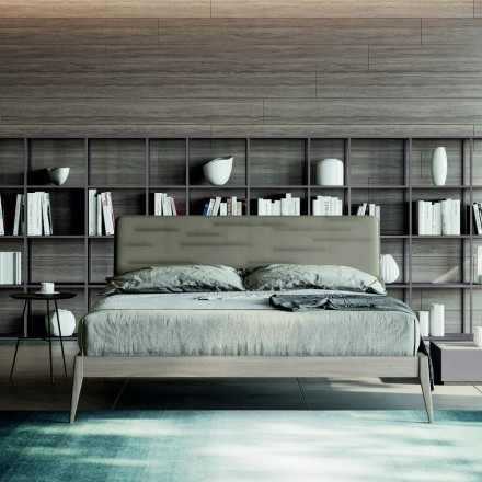 Camera da Letto a 5 Elementi Moderni Realizzata in Italia Alta Qualità - Rieti Viadurini
