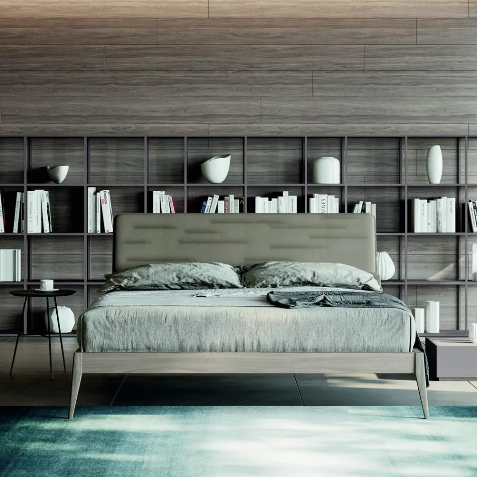 Camera da Letto a 5 Elementi Moderni Realizzata in Italia Alta Qualità - Rieti Viadurini