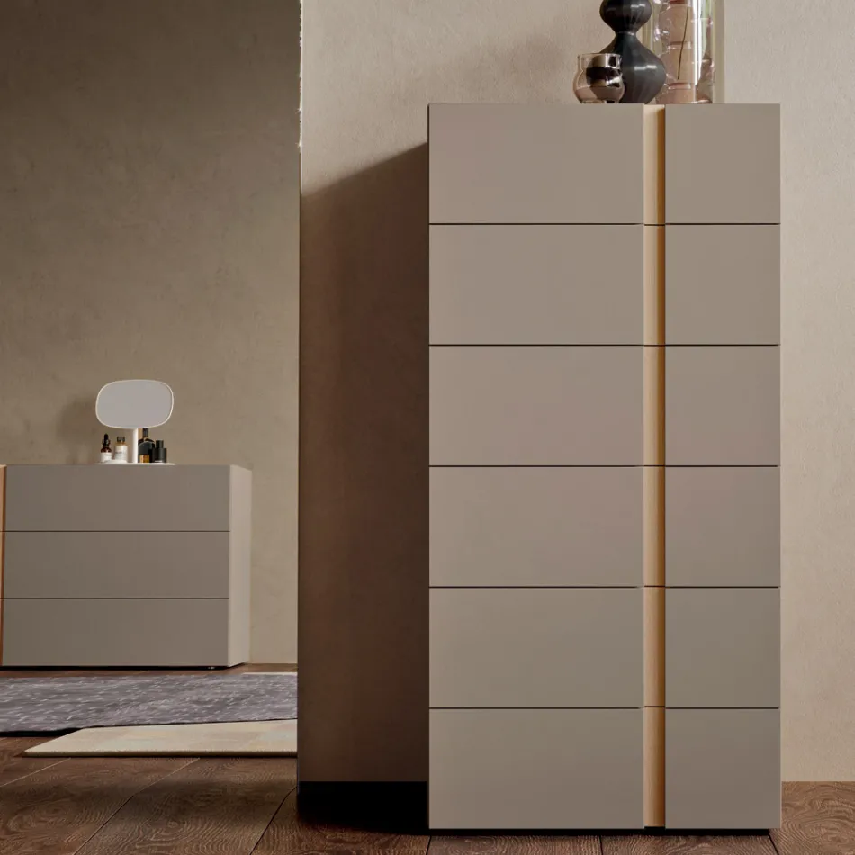 Camera da Letto a 5 Elementi Stile Moderno Made in Italy Alta Qualità - Preziosa Viadurini