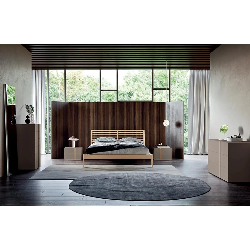 Camera da Letto a 5 Elementi Stile Moderno Made in Italy Alta Qualità - Preziosa Viadurini