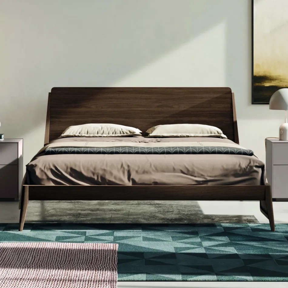 Camera da Letto Completa a 5 Elementi in Stile Moderno Made in Italy - Savanna Viadurini