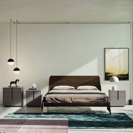 Camera da Letto Completa a 5 Elementi in Stile Moderno Made in Italy - Savanna Viadurini