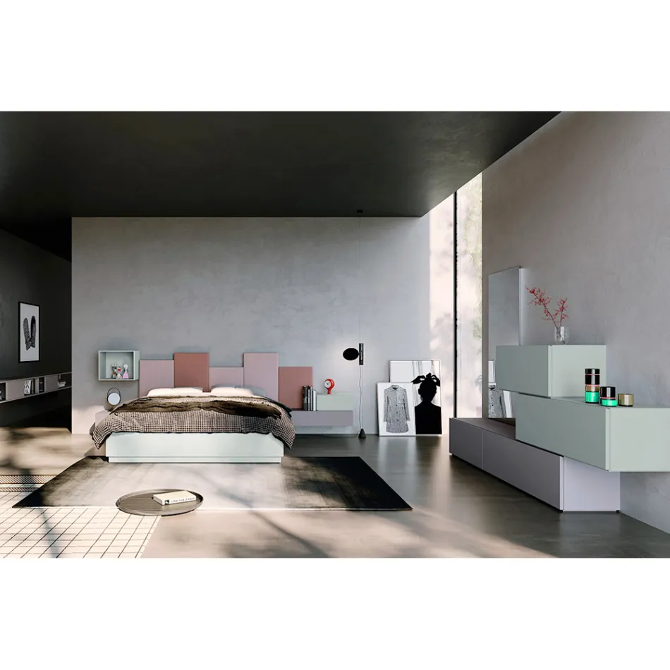 Camera da Letto Completa a 5 Elementi Made in Italy Alta Qualità - Quarzo Viadurini