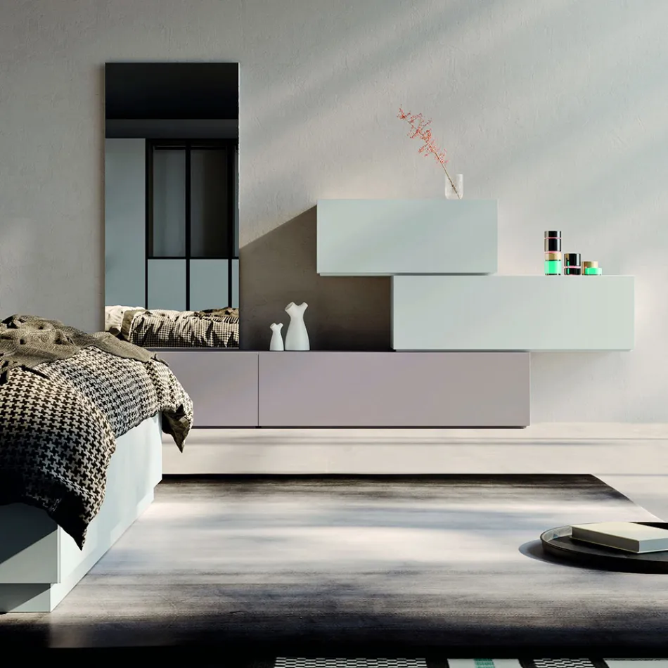 Camera da Letto Completa a 5 Elementi Made in Italy Alta Qualità - Quarzo Viadurini