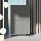 Camera da Letto Completa a 5 Elementi Moderni Realizzata in Italia - Shaila Viadurini