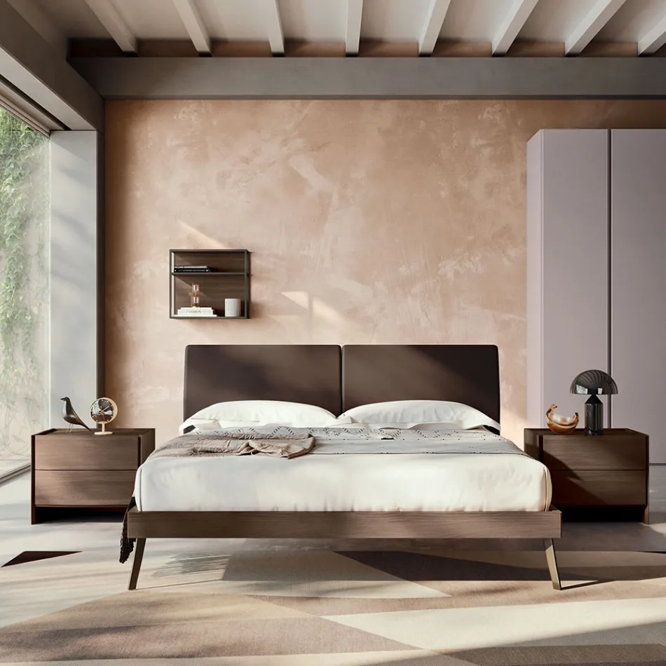 Camera da Letto Matrimoniale a 4 Elementi Realizzata in Italia di Lusso - Gamma Viadurini
