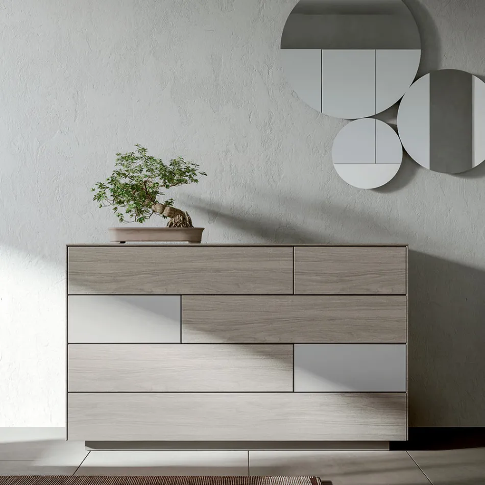Camera da Letto Moderna a 4 Elementi in Stile Moderno Made in Italy - Lusinda Viadurini