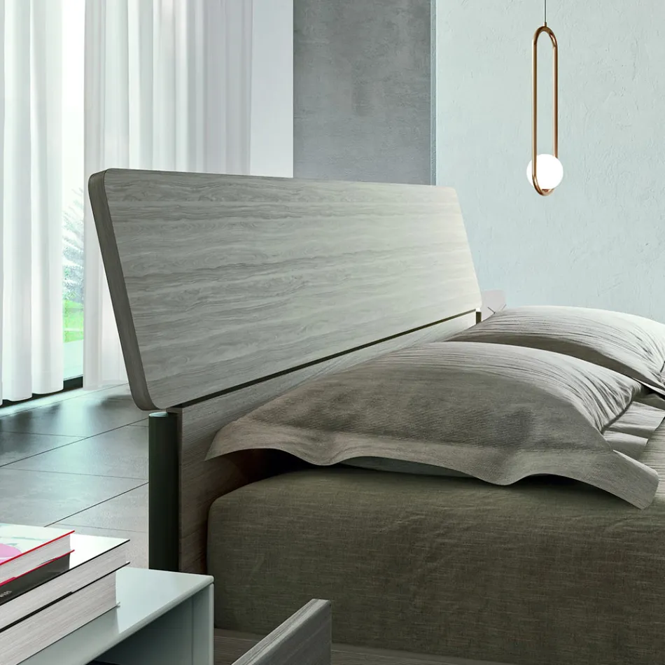 Camera da Letto Moderna a 4 Elementi in Stile Moderno Made in Italy - Lusinda Viadurini