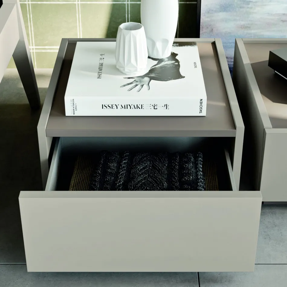 Camera da Letto Moderna a 5 Elementi in Stile Moderno Made in Italy - Melodia Viadurini