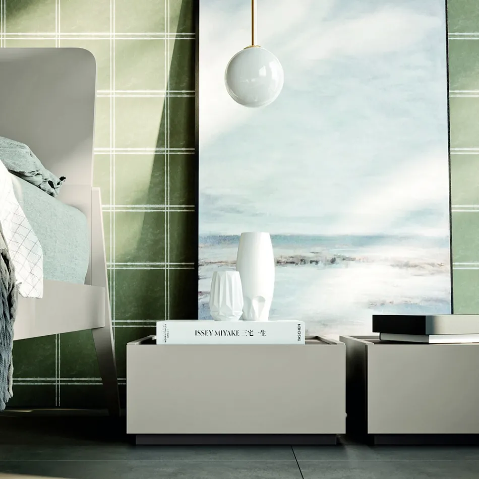 Camera da Letto Moderna a 5 Elementi in Stile Moderno Made in Italy - Melodia Viadurini