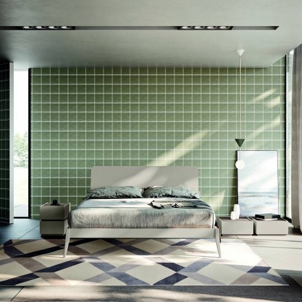 Camera da Letto Moderna a 5 Elementi in Stile Moderno Made in Italy - Melodia Viadurini