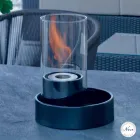 Caminetto a bioetanolo da tavolo in ceramica e vetro Jim, made in Italy Viadurini