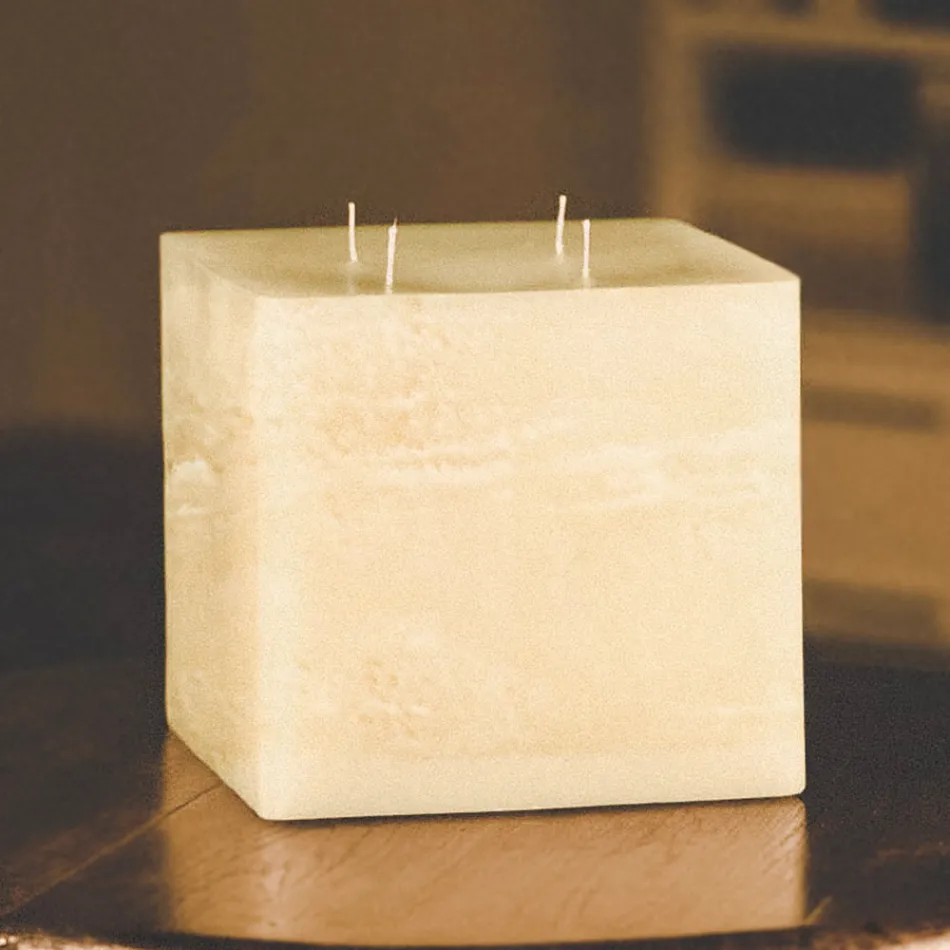 Candela Quadrata Artigianale di Cera Moderna Made in Italy - Mondeo Viadurini