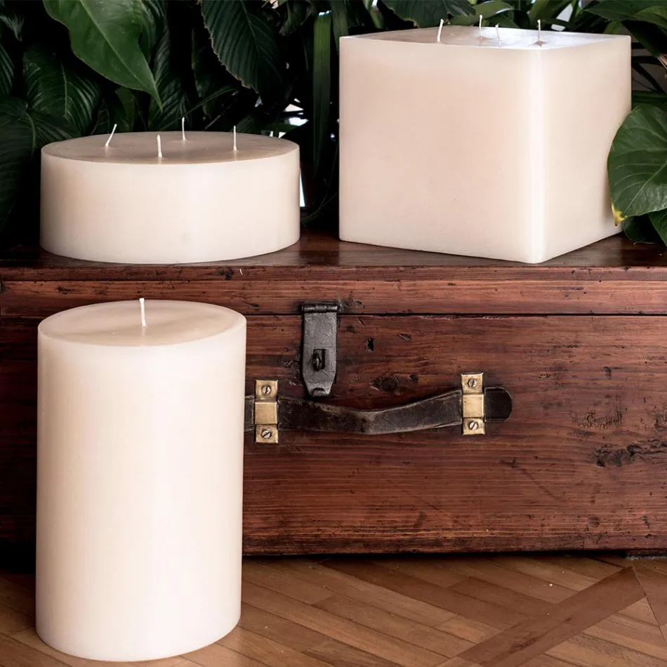 Candela Quadrata Artigianale di Cera Moderna Made in Italy - Mondeo Viadurini