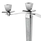 Candelabro di Lusso a 3 Fiame in Metallo Argentato con Glitter - Sbrillo Viadurini