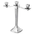 Candelabro di Lusso a 3 Fiame in Metallo Argentato con Glitter - Sbrillo Viadurini