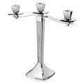 Candelabro di Lusso a 3 Fiamme in Metallo Argentato con Glitter - Sbrillo