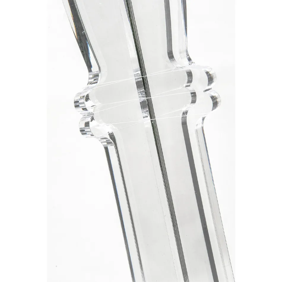 Candelabro in Plexiglass Trasparente a 3 Fiamme Made in Italy - Paolino Viadurini