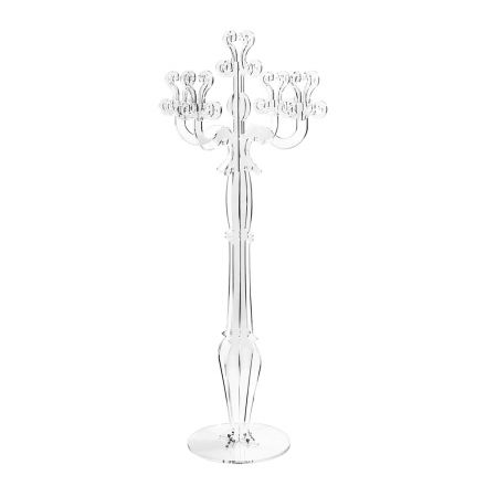 Candelabro in Plexiglass Trasparente a 3 Fiamme Made in Italy - Paolino Viadurini