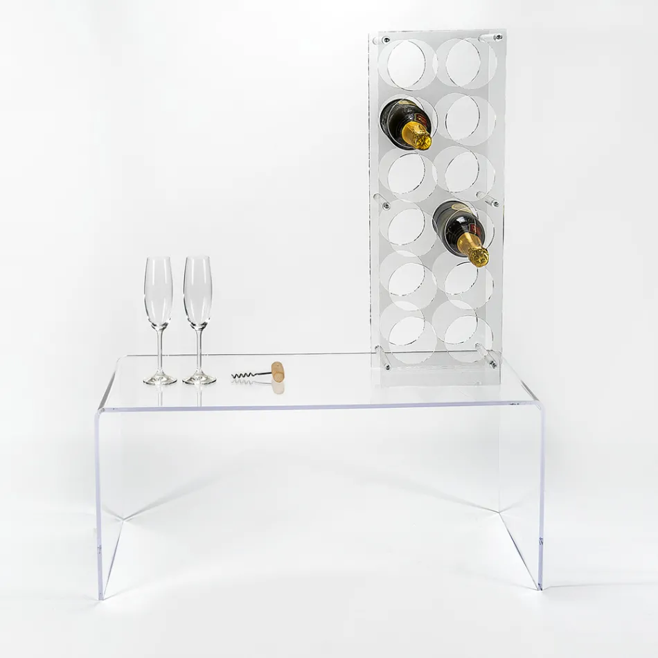 Cantinetta Porta Bottiglie Plexiglass Trasparente Made in Italy - Whines  Viadurini