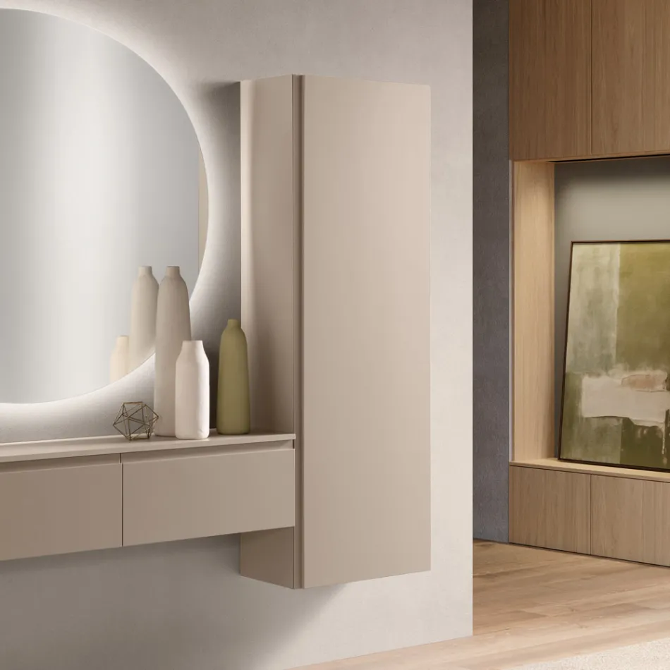 Cappottiera in Nobilitato Laccato e Anta in Mdf con Scaffale Interno - Lunis Viadurini