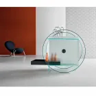 Carrello Bar in Vetro Extrachiaro con Ruote e Vassoio Estraibile - Pigolo Viadurini