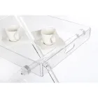Carrello da Cucina 4 Ruote in Plexiglass Trasparente o con Legno - Magimbo Viadurini