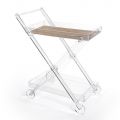 Carrello da Cucina 4 Ruote in Plexiglass Trasparente o con Legno - Magimbo