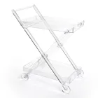 Carrello da Cucina 4 Ruote in Plexiglass Trasparente o con Legno - Magimbo Viadurini