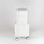 Carrello di Design in Acciaio con Piano in Frassino Made in Italy - Murella Viadurini