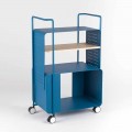 Carrello di Design in Acciaio con Piano in Frassino Made in Italy - Murella