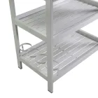 Carrello in Alluminio di Diverse Finiture con Ruote e 3 Ripiani- Tenda Viadurini