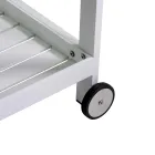 Carrello in Alluminio di Diverse Finiture con Ruote e 3 Ripiani- Tenda Viadurini
