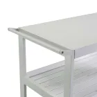 Carrello in Alluminio di Diverse Finiture con Ruote e 3 Ripiani- Tenda Viadurini