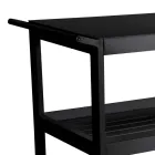 Carrello in Alluminio di Diverse Finiture con Ruote e 3 Ripiani- Tenda Viadurini