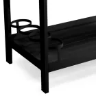 Carrello in Alluminio di Diverse Finiture con Ruote e 3 Ripiani- Tenda Viadurini