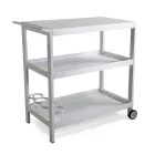 Carrello in Alluminio di Diverse Finiture con Ruote e 3 Ripiani- Tenda Viadurini