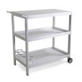 Carrello in Alluminio di Diverse Finiture con Ruote e 3 Ripiani- Tenda