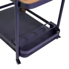 Carrello in Alluminio di Diverse Finiture con Ruote e Dettagli in Teak - Tenda Viadurini