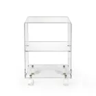 Carrello Porta Oggetti con Ruote in Plexiglass Made in Italy - Rudolf Viadurini