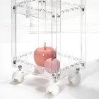 Carrello Porta Vivande in Plexiglass con Ripiani Made in Italy - Galatius Viadurini