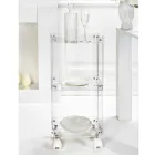 Carrello Porta Vivande in Plexiglass Trasparente Made in Italy - Galatius Viadurini