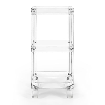 Carrello Porta Vivande in Plexiglass Trasparente Made in Italy - Galatius Viadurini