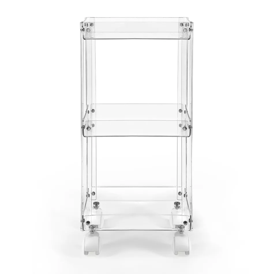 Carrello Porta Vivande in Plexiglass Trasparente Made in Italy - Galatius Viadurini