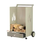 Carrello Portalegna con Cassetto e Ruote Made in Italy - Alpaca Viadurini
